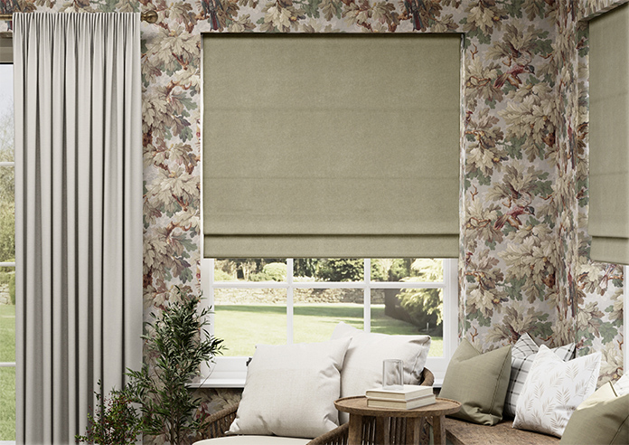 Ashbourne (Blackout), Saddle Brown - Twist&Fit Roman Blind - Image 3